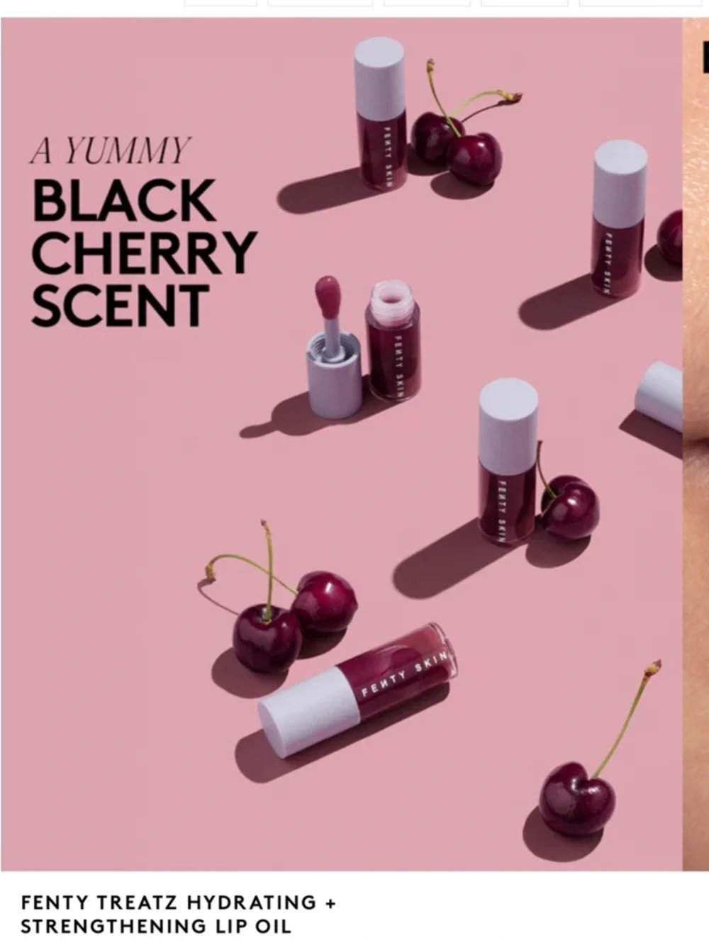Fenty Treatz Lip Oil Hydrating Lip Oil in Black Cherry NEW